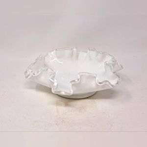 Fenton Silver Crest Ruffled Edge Dish
